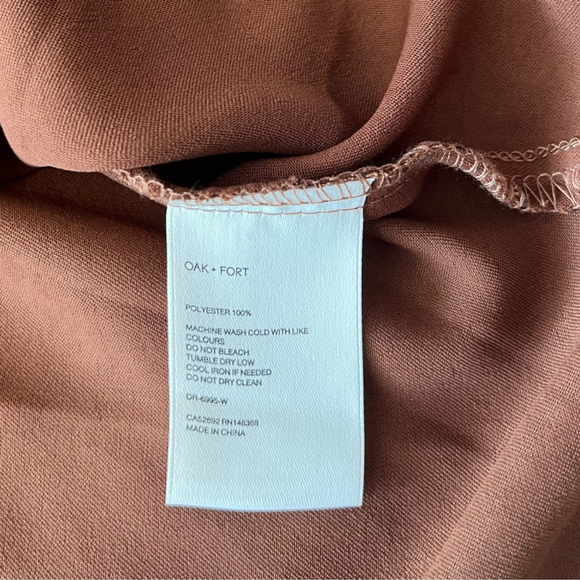 SOLD NWT Oak + Fort Satin Midi Slip Dress M Toffee Brown - Picture 8 of 13